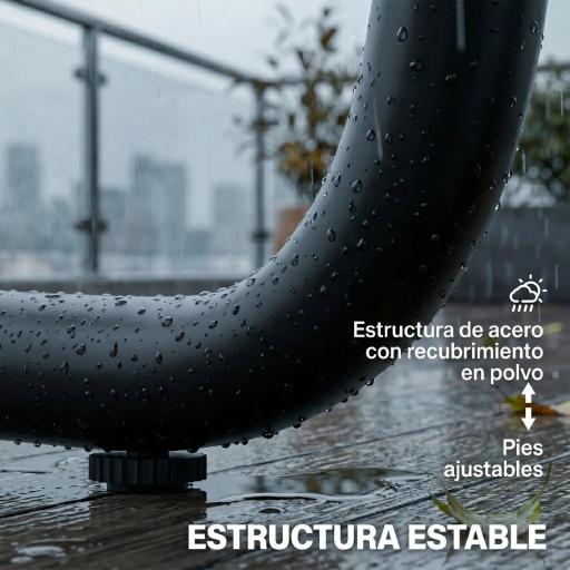 Conjunto Jardín Exterior de 4 Piezas con 2 Sofás 2 Plazas 2 Mesas de Vidrio Cojines Fundas Extraíbles y Bolsillos Gris [2]