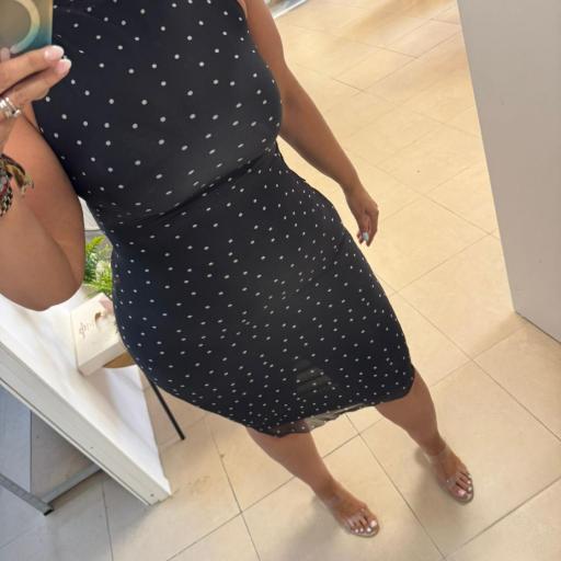 Vestido Gasa Mariela Topos [1]
