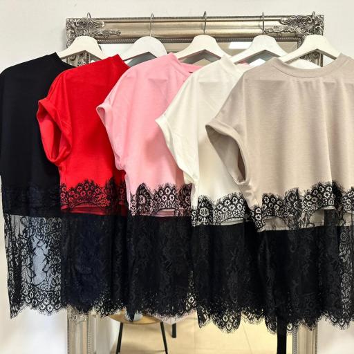 Blusa con encaje.Talla única [2]
