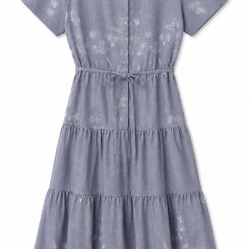 VESTIDO CON CORTE EN LA CINTURA RAYON  [3]