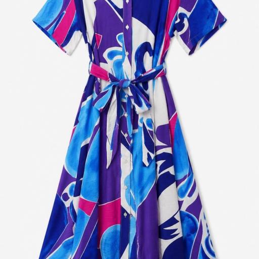VESTIDO CAMISERO LARGO ESTAMPADO  [2]