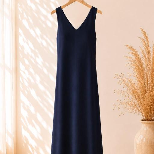 VESTIDOS ESCOTE V VISCOSA 