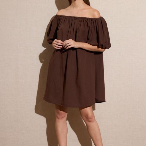 VESTIDO CORTO MANGA BOMBACHA 