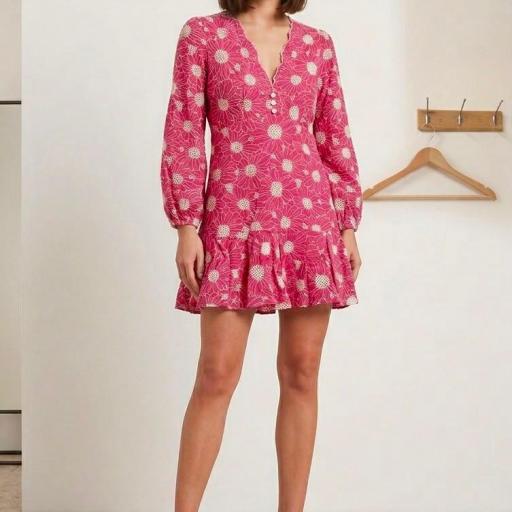 VESTIDO CORTO ALGODON MANGA LARGA 