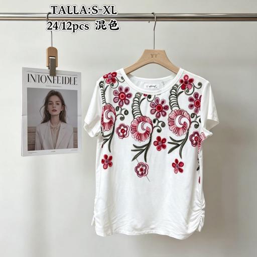 CAMISETA ALGODON CON DETALLES BORDADOS  [1]