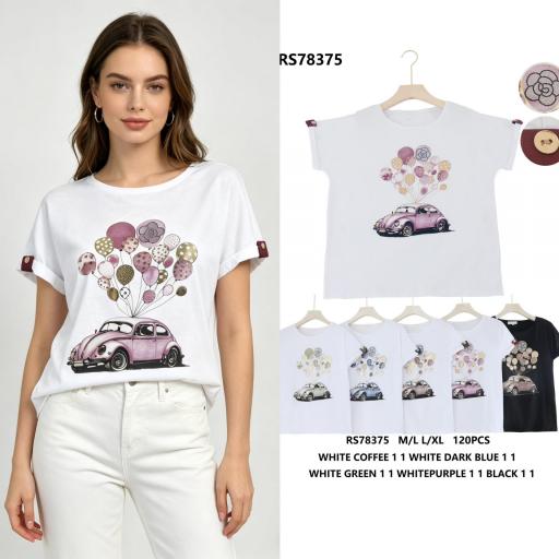 CAMISETAS BASICAS CON DETALLE  ALGODON  [2]
