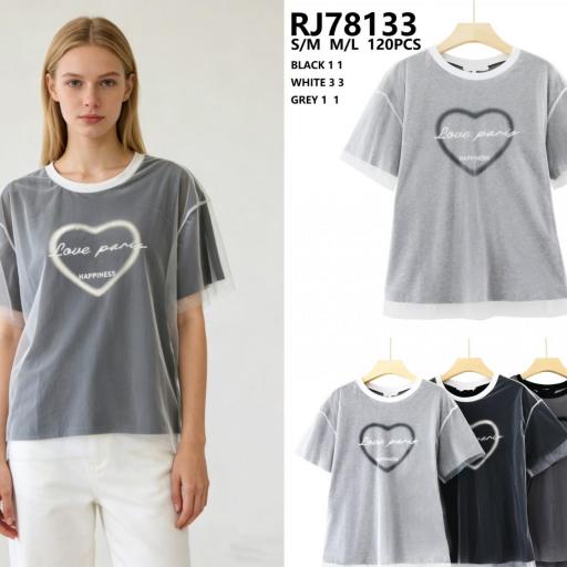 CAMISETAS BASICAS CON DETALLE  ALGODON  [1]