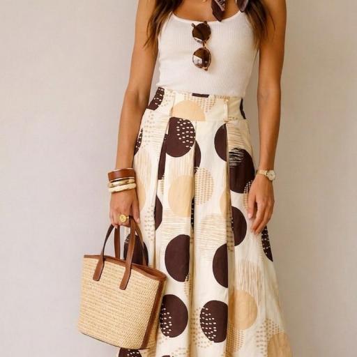 FALDA ESTAMPADA CON PLIEGUES  [0]