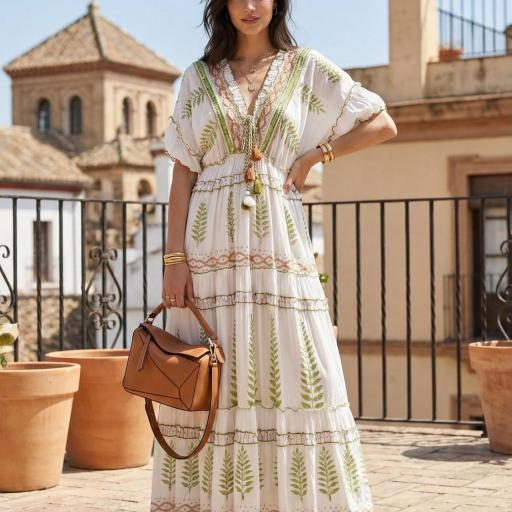 VESTIDO LARGO ESTAMPADO BOHO CHIC  [2]
