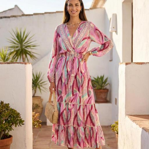 VESTIDO ESTAMPADO CON ENCAJE  [3]