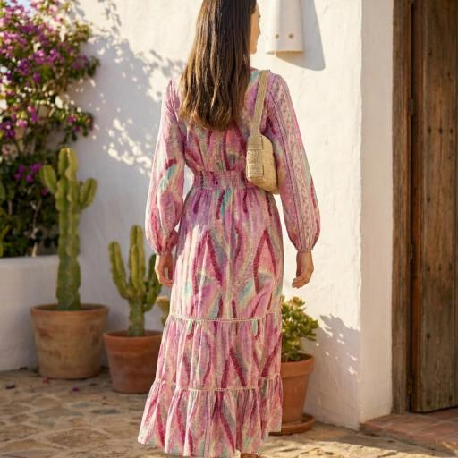 VESTIDO ESTAMPADO CON ENCAJE  [2]