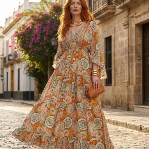 VESTIDO LARGO ESTAMPADO SEDA [1]