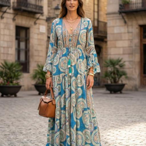 VESTIDO LARGO ESTAMPADO SEDA [2]