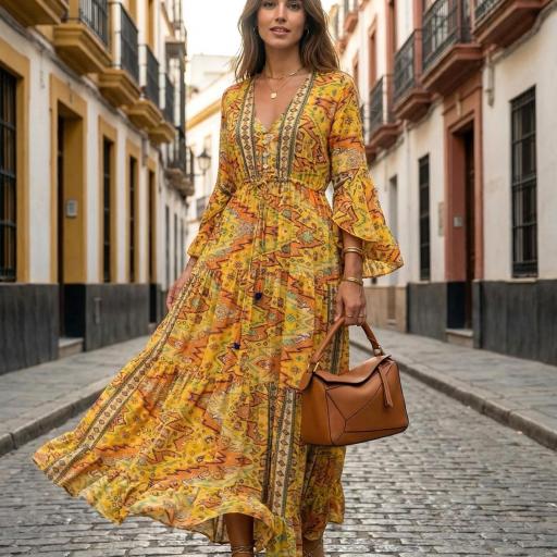 VESTIDO LARGO ESTAMPADO SEDA  [1]