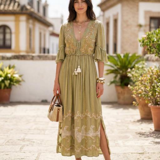 VESTIDO LUREX Y ENVAJE BORDADO  [0]