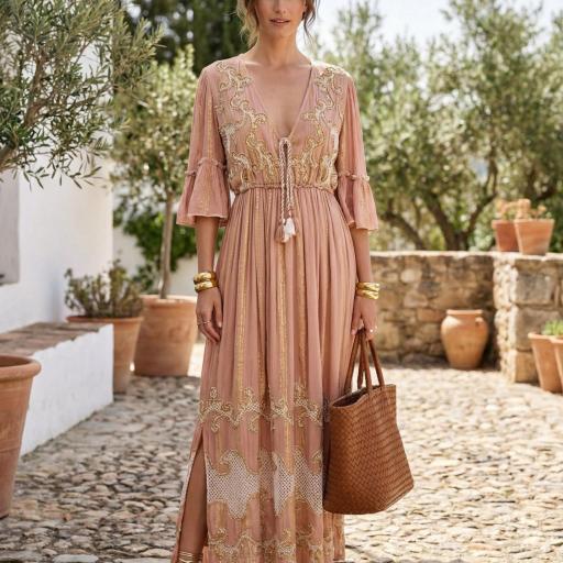 VESTIDO LUREX Y ENVAJE BORDADO  [1]