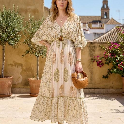VESTIDO BLOCKPRINT LUREX BORDADO  [2]