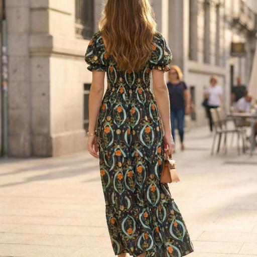 VESTIDO ESTAMPADO PECHO ENGOMADO  [2]