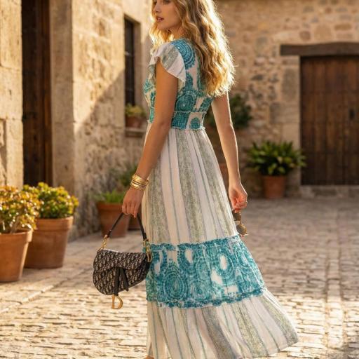 VESTIDO HANDLOOM BORDADO VISCOSA  [3]