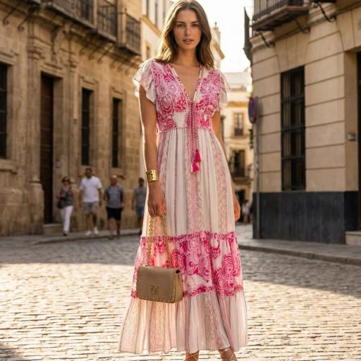 VESTIDO HANDLOOM BORDADO VISCOSA  [1]