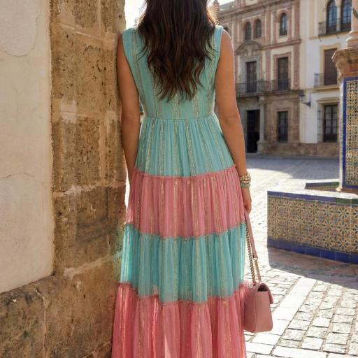VESTIDO LARGO LUREX BORDADO  [2]