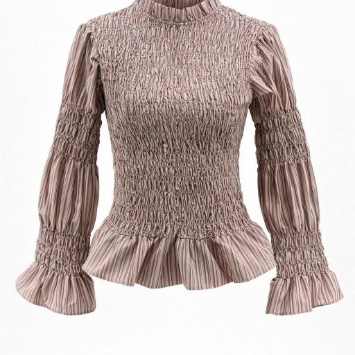 BLUSA DE MANGA LARGA FRUNCES ELASTSSICO