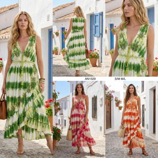VESTIDO LARGO TYE & DYE TIRANTE ANCHO