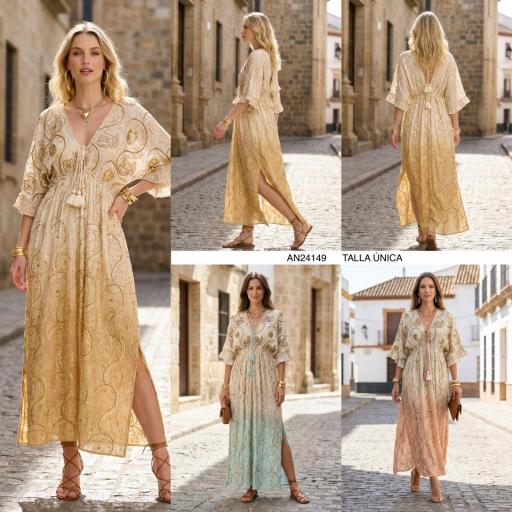 VESTIDO OMBRE DYE LUREX BORDADO [0]