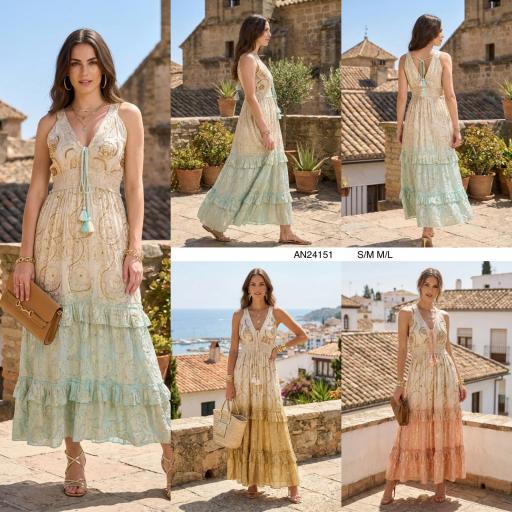 VESTIDO LUREX TIEDYE  BORDADO 