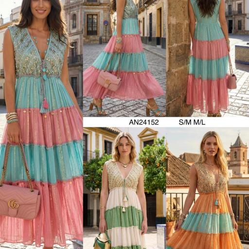 VESTIDO LUREX  BORDADO 