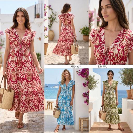 VESTIDO ESTAMPADO BORDADO  [0]