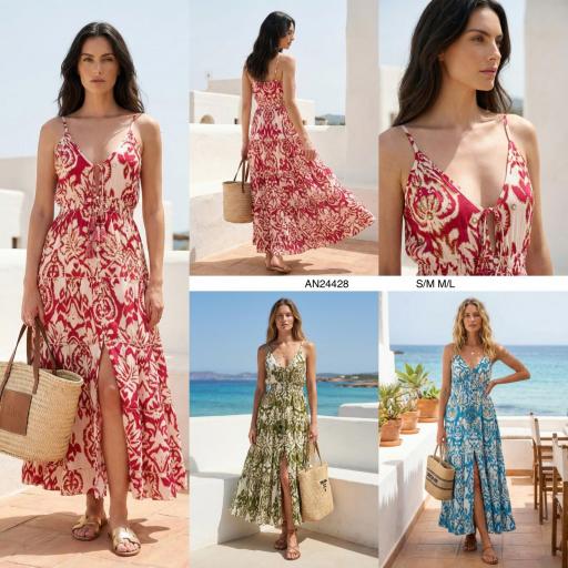 VESTIDO CAMISERO ESTAMPADO BORDADO 