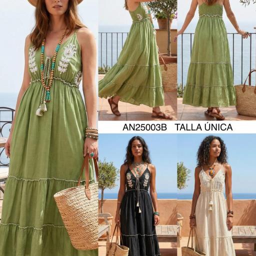 VESTIDO LARGO BORDADO 