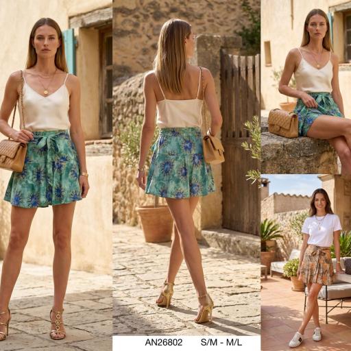 FALDA/ SHORT ESTAMADO SOL