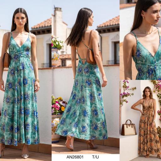 VESTIDO ESTAMPADO SOL ESPALDA AL AIRE 