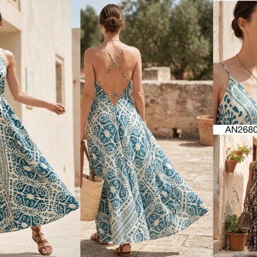 VESTIDO ESTAMPADO ESPALDA AL AIRE 