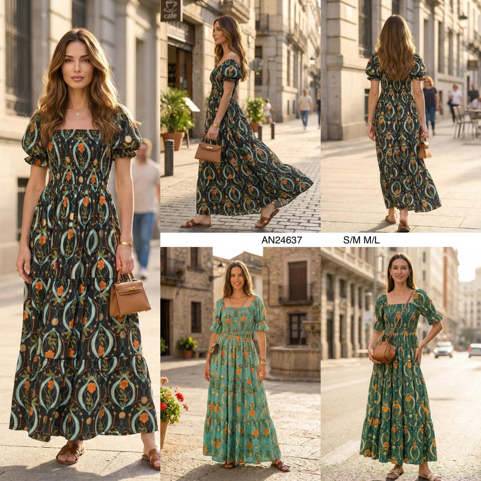 VESTIDO ESTAMPADO PECHO ENGOMADO