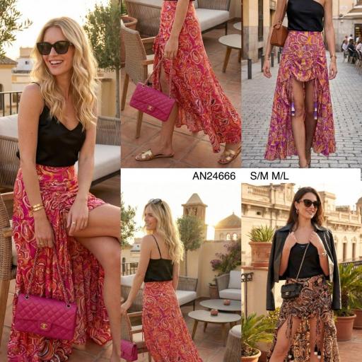 FALDA  ESTAMPADA HIGHLOW 