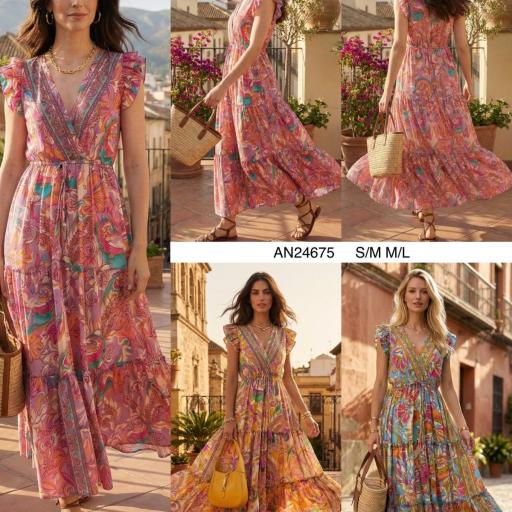 VESTIDO ESTAMPADO HIGHOLW NIDO DE ABEJA 