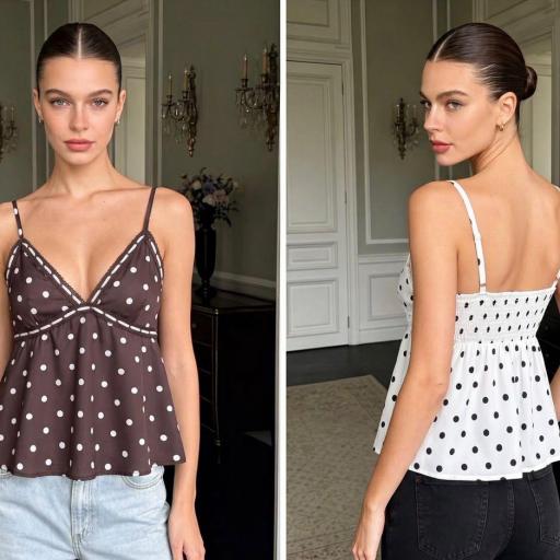 BLUSA TIRANTES FINOS Y LUNARES 