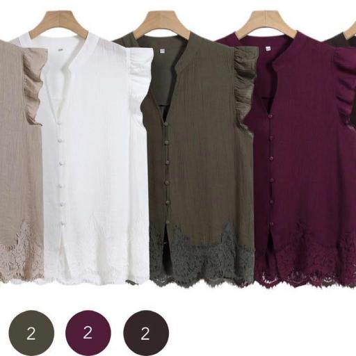 BLUSA ESCOTE EN V Y BOTONES FRONTALES  [1]