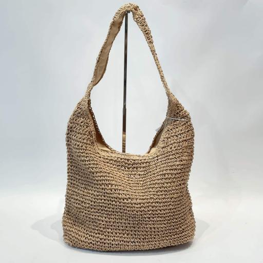 BOLSO PAPEL TIPO GONDOLA CON DOBLE ASA FORRADO POR DENTRO Y CREMALLERA  [3]