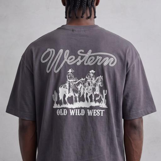 CAMISETA AZUL OVERSIZE DE ALGODON BOXI FIT