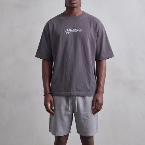CAMISETA AZUL OVERSIZE DE ALGODON BOXI FIT [1]