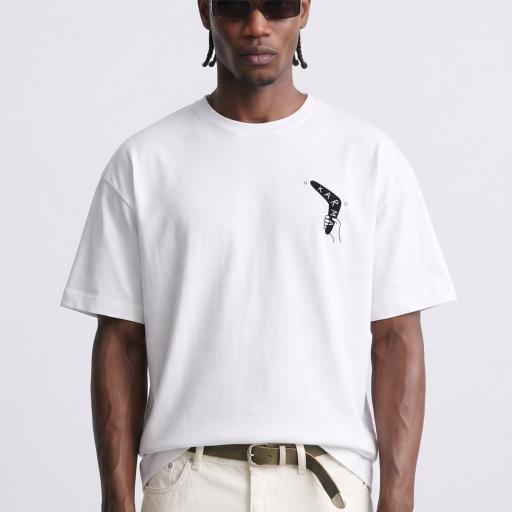CAMISETA BLANCA OVERSIZE DE ALGODON BOXI FIT