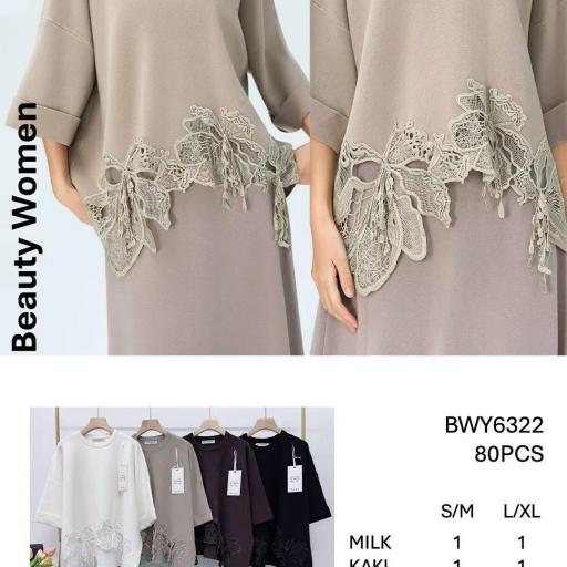MAXI JERSEY CON DETALLES BORDADOS 