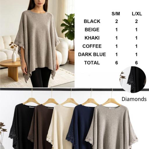 JERSEY TIPO PONCHO CON DETALLES 