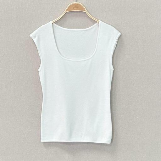 BLUSA  DE PUENTO MAGA CORTA CON CUELLO CUADRADO   [3]