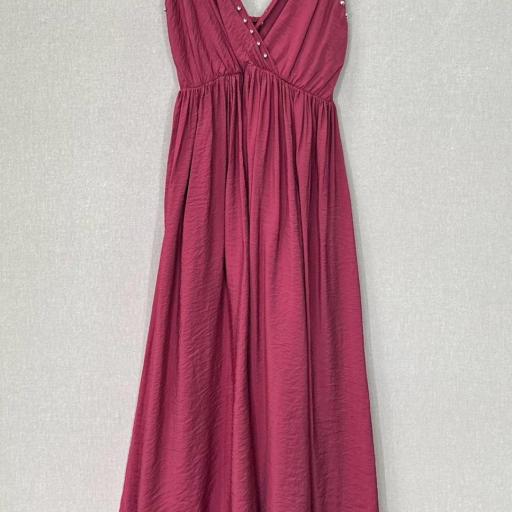 VESTIDO MAXI DE ESTILO IMPERIO CON DETALLES DE TACHES [1]
