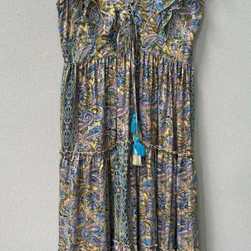 VESTIDO  ESCOTE V T DETALLLE DE CORDONES  [3]